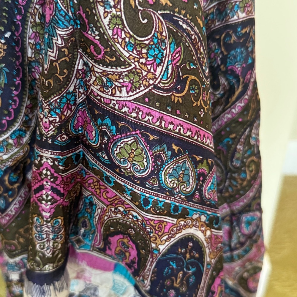 Colorful Paisley Silk Scarf